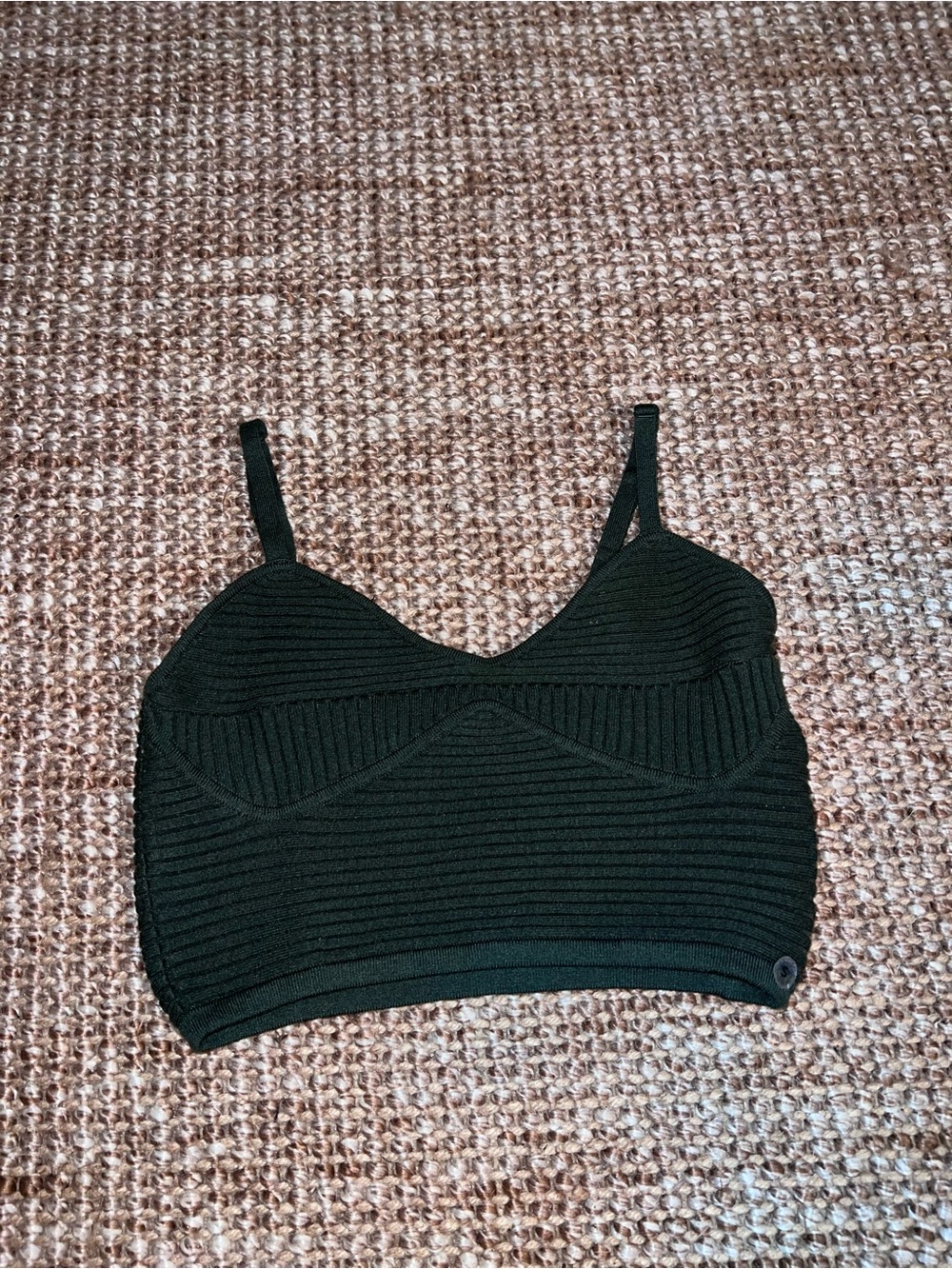 aerie Olive Green Ribbed Crop Cami